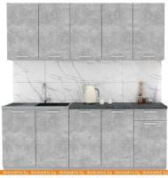 Кухня Интерлиния Мила Лайт 2.0 (бетон-бетон-кастилло темный) картинка