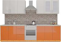 Кухня ВерсоМебель ВерсоЛайн 7-2.4 (белый 001/манго 007) картинка