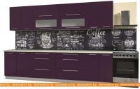 Кухня Интерлиния Мила Пластик 3.1 В (слива глянец-опал светлый) картинка