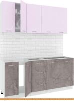 Кухня Кортекс-мебель Корнелия Лира 1.8 без столешницы (сиреневый/оникс) картинка