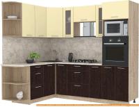 Кухня Интерлиния Мила 1.68x2.4 левая (ваниль-дуб венге-малага) картинка