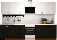 Кухня S-Company Клео лайт 2.6 (черный/белый) картинка