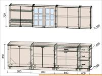 Кухня Интерлиния Мила Деко 2.8 Б (белый/кастилло темный) картинка