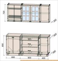 Кухня Интерлиния Мила Деко 1.8 Б (белый/кастилло темный) картинка