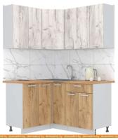 Кухня Интерлиния Мила Лайт 1.2x1.5 (дуб белый-дуб золотой-дуб бунратти) картинка