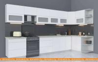 Кухня Интерлиния Мила Матте 1.5x3.8 Б правая (белый-белый-опал светлый) картинка