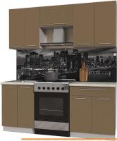 Кухня Интерлиния Мила Пластик 1.9 А (капучино глянец/опал светлый) картинка