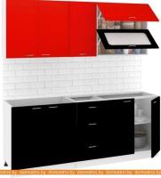 Кухня Кортекс-мебель Корнелия Мара 2.0 без столешницы (красный/черный) картинка