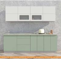 Кухня Интерлиния Мила Матте 2.4 А (белый/мята/опал светлый) картинка