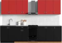 Кухня S-Company Клео колор 2.6 (черный/красный) картинка