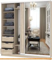 Шкаф-купе Кортекс-мебель Сенатор ШК12-45 Классика ДСП с зеркалом (дуб сонома) картинка