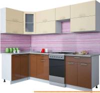 Кухня Интерлиния Мила Gloss 50-12x26 (ваниль/шоколад глянец) картинка