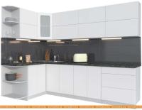 Кухня Интерлиния Мила Матте 1.5x2.8 А левая (белый-белый-кастилло темный) картинка