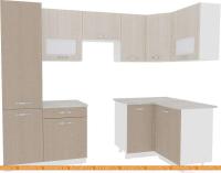 Кухня ВерсоМебель Эко-5 1.2x2.6 правая (крослайн латте/крослайн карамель) картинка