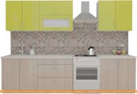 Кухня ВерсоМебель ВерсоЛайн 2-2.4 (зеленый лайм/ясень шимо светлый) картинка