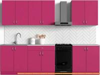 Кухня S-Company Клео колор 2.4 (малиновый/малиновый) картинка