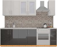 Кухня ВерсоМебель ВерсоЛайн 3-1.9 (белый 001/черный 020) картинка