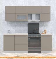 Кухня Интерлиния Мила Матте 2.2 Б (луна/луна/травертин серый) картинка