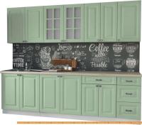 Кухня Интерлиния Мила Деко 2.6 Б (мята/травертин серый) картинка