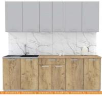 Кухня Интерлиния Мила Лайт 2.2 (серебристый-дуб золотой-дуб бунратти) картинка