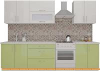 Кухня ВерсоМебель ВерсоЛайн 4-2.3 (белый 001/нежно-зеленый 032) картинка