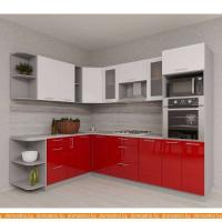 Кухня Интерлиния Мила Gloss 1.88x2.8 левая (белый-красный) картинка