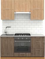 Кухня S-Company Клео крафт 1.6 (гикори темный/гикори натуральный) картинка