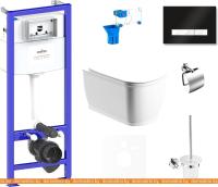 Унитаз Lavinia Boho Relfix Bell Pro Rimless 9 в 1 75110279 (черный/белый стекло) картинка