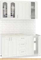 Кухня Кортекс-мебель Корнелия Ретро 1.5м (ясень белый/мадрид) картинка