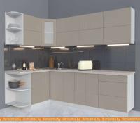 Кухня Интерлиния Мила Матте 1.5x2.5 А правая (луна-луна-травертин серый) картинка