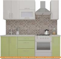 Кухня ВерсоМебель ВерсоЛайн 8-1.5 (белый 001/нежно-зеленый 032) картинка