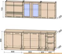 Кухня Интерлиния Мила Пластик 2.3 Б (гортензия гл/белый гл/опал светлый) картинка