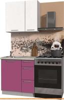 Кухня Интерлиния Мила Пластик 0.8 А (гортензия гл/белый гл/опал светлый) картинка