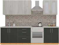 Кухня ВерсоМебель ВерсоЛайн 1-2.1 (дуб крафт белый/антрацит) картинка