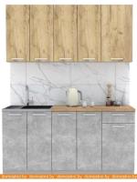 Кухня Интерлиния Мила Лайт 1.6-60 (дуб золотой-бетон-дуб бунратти) картинка