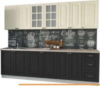 Кухня Интерлиния Мила Деко 2.6 А (пепел/слоновая кость/травертин серый) картинка