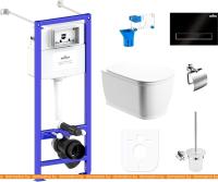 Унитаз Lavinia Boho Relfix Bell Pro Rimless 9 в 1 97020100 (черный пластик) картинка