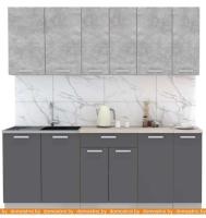 Кухня Интерлиния Мила Лайт 2.1 (бетон-антрацит-травертин) картинка