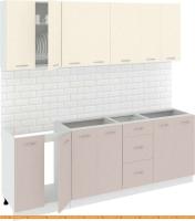 Кухня Кортекс-мебель Корнелия Лира 2.2 без столешницы (крем/капучино) картинка