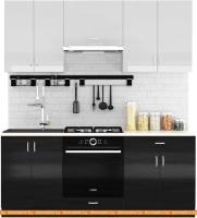 Кухня Сивирин-Компани Клео глосс 1.9 (черный глянец\белый глянец) картинка