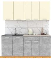 Кухня Интерлиния Мила Лайт 1.8 (ваниль-бетон-травертин) картинка