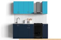 Кухня S-Company Клео колор 1.5 (морской синий/мраморный синий) картинка