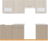 Кухня ВерсоМебель Эко-5 2.3 (крослайн латте/крослайн карамель) картинка