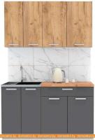 Кухня Интерлиния Мила Лайт 1.4-60 (дуб золотой-антрацит-дуб бунратти) картинка