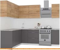 Кухня Интермебель Микс Топ-27 1.9x1.72м левая (дуб крафт зол-графит серый-дуб зол) картинка