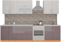 Кухня ВерсоМебель ВерсоЛайн 4-2.4 (белый/глициния) картинка