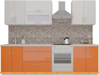 Кухня ВерсоМебель ВерсоЛайн 8-2.1 (белый 001/манго 007) картинка