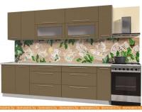 Кухня Интерлиния Мила Пластик 2.7 В (капучино глянец-опал светлый) картинка