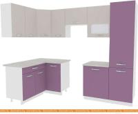 Кухня ВерсоМебель Эко-5 1.4x2.6 левая (виола/кашемир) картинка