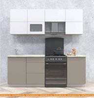 Кухня Интерлиния Мила Матте 2.1 Б (белый/луна/опал светлый) картинка